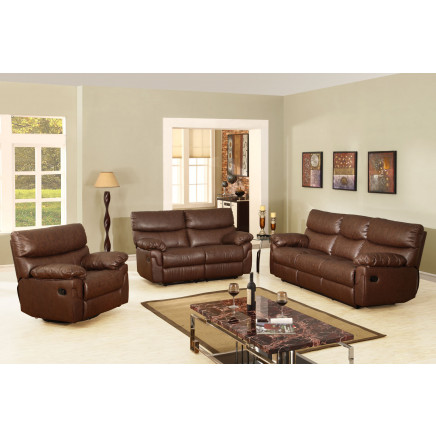 Living Room Sofa Samll Size Recliner Sofa in Brown Color