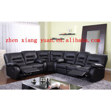 Living Room Sofas L Shape Corner Faux Leather Recliner Sofas Functional Sofa