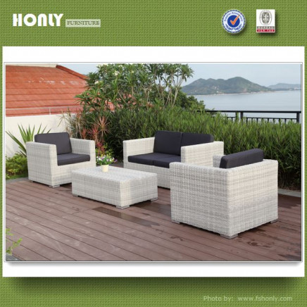 Luxury Design Metal Rattan Furniture White Foshan Wicker Modern Sofa