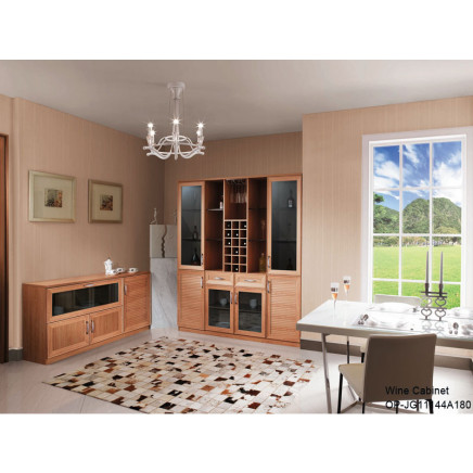 Melamine Wood Glass Door Wine Cabinet (JG11144A180)