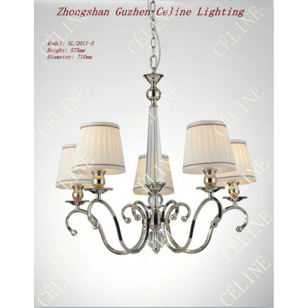 Modern Crystal Pendant Light with Fabric Shade (SL2010-5)
