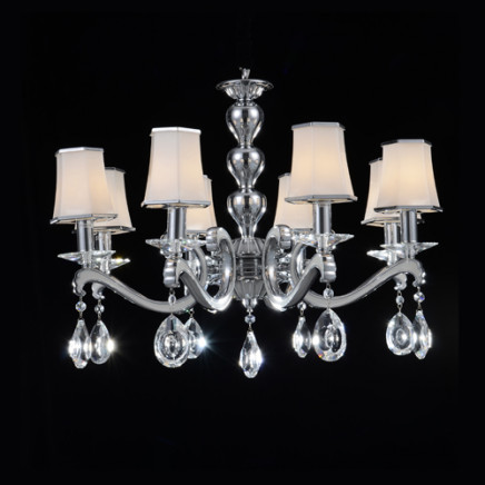 Modern Die-Casting Aluminium Crystal Chanelier Lamp with Glass Shades