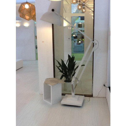 Modern White Aluminium and Carbon Steel Uplight Floor Lamp (2155F)