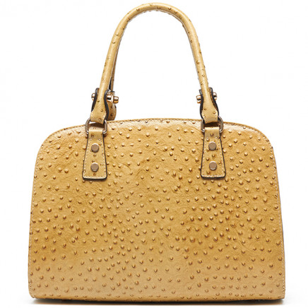New Arrival Elegant Ostrich Pattern Leather Satchel Cowhide Bag