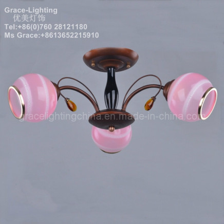 New Design Lighting Glass Ceiling Light Crystal Chandelier (GX-3334-3)