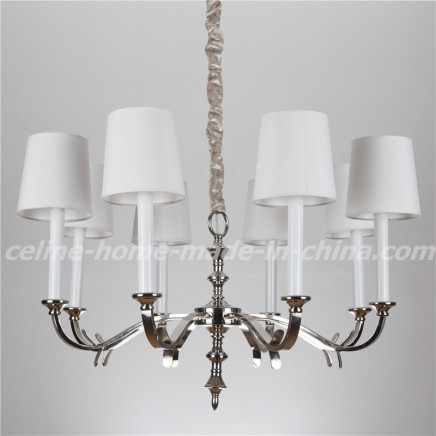 New Product Iron Chandelier Light with Fabric Shade (SL2100-8)