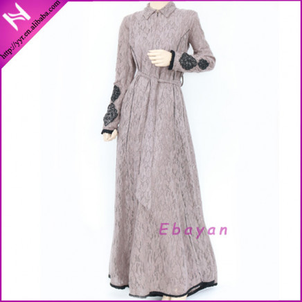 Newest Lace Muslim Women Long Dress