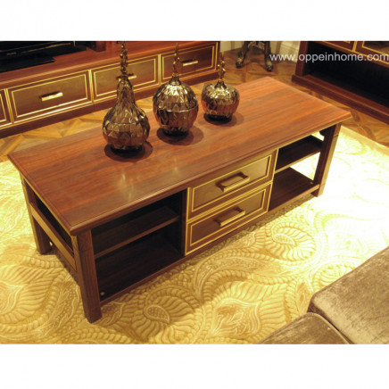 Oppein Antique Wood Melamine Teapoy (CJ21122A145)