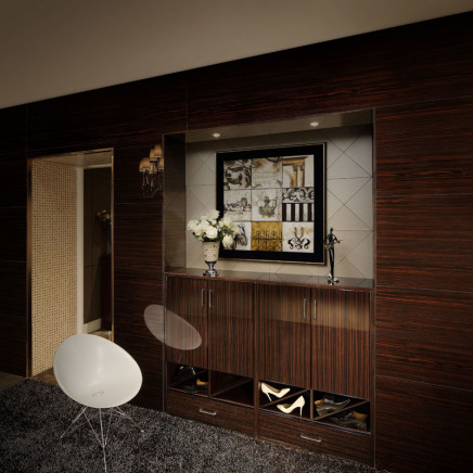Oppein High Gloss Ebony Shoes Cabinet (XG11342)