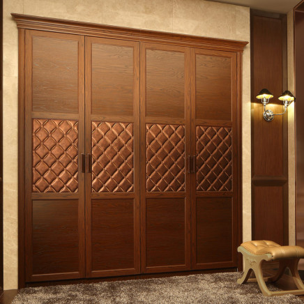 Oppein Modern Dark Brown Built-in Wood Wardrobe (YG11325)