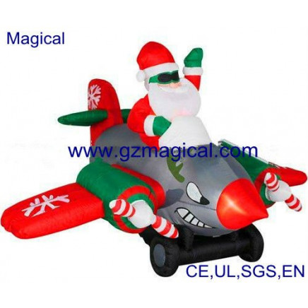 Ornament Inflatable Santa Sitting in Airplane (MIC-416)