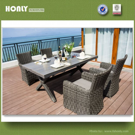 Outdoor Aluminum Table and Chairs Modern Wood Dining Table and Chairs