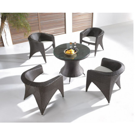 Outdoor Furniture PE Rattan Garden Furniture Rattan Dining/ Patio Furniture 4 Seater Rattan Dining Set