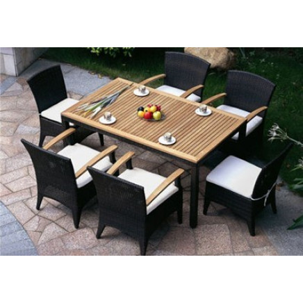 Outdoor Furniture Square Rattan Dining Table, Wicker Outdoor Furniture