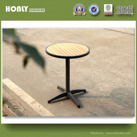 Outdoor Garden Samll Tea Table Plastic Wood Metal Round Table