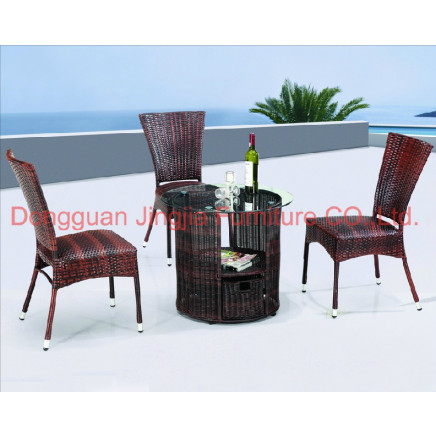 Outdoor Iron Rattan Leisure Coffee Lounge Table Set (JJ-S435)