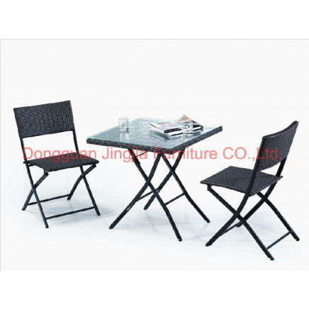 Outdoor Iron Wicker Restaurant Leisure Coffee Bistro Table Set (JJ-S494)