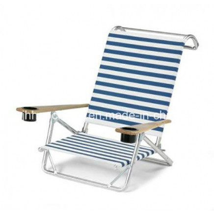 Outdoor Leisure Aluminium Woodarmrests Beach Folding Chair