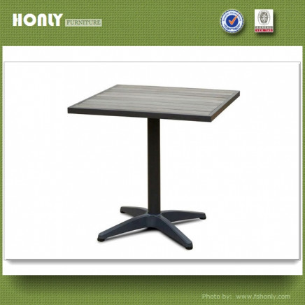 Outdoor Modern Wooden Table Aluminium Plastic Wood Square Coffee Table