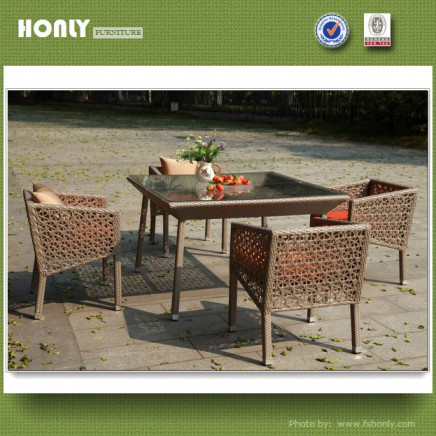 Outdoor Rattan Garden Aluminium Cafe Chairs and Table Set