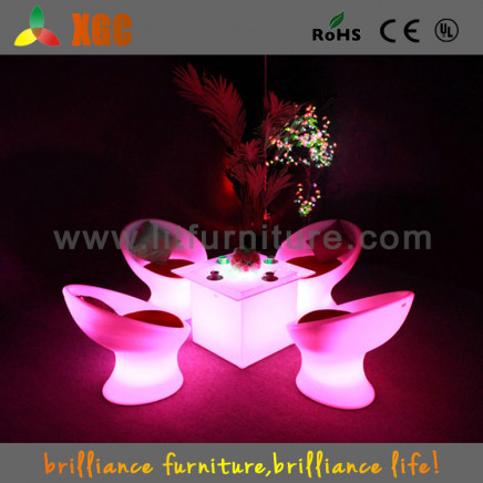 Plastic PE Chair, LED Furniture Lighting Sofa / Rechargeable Armrest Sofa