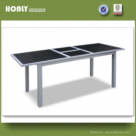 Plastic Wood Rectangle Extension Dining Table Aluminum Dining Table