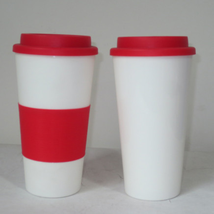 Promotional Plastic Cofffe Mug with Lid Dn -112