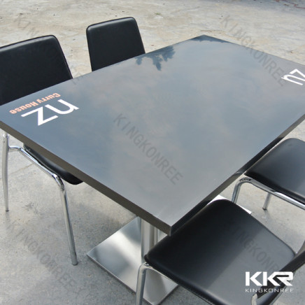 Pure Black Composite Resin Solid Surface Table and Chairs