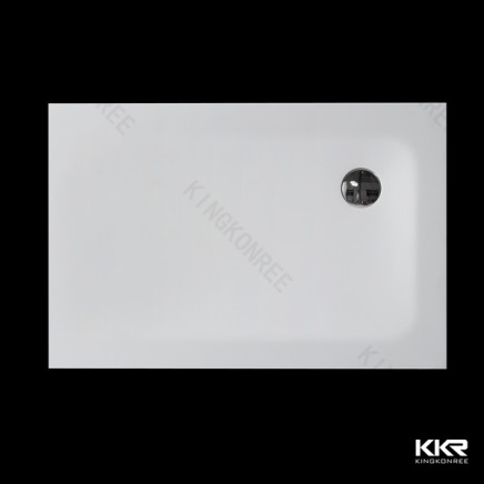 Pure White Artificial Resin Stone Shower Base