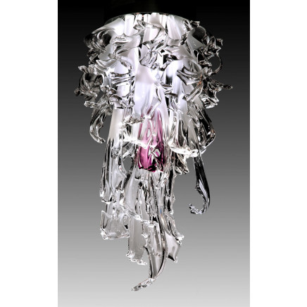 Purple Blown Glass Flower Pendant Lighting