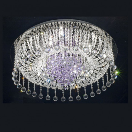 Purple Color Modern Crystal Ceiling Lamp