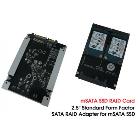 R2021D 2.5" SATA to mSATA SSD Raid Card