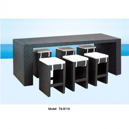 Rattan Modern Outdoor Leisure Patio Dining Garden Bar Table Chair