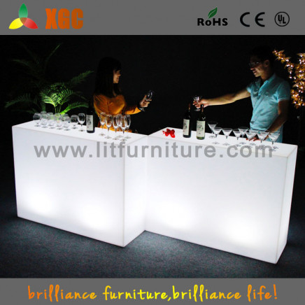 Rechargeable Mobile Table / Plastic Bar Furniture / LED Table