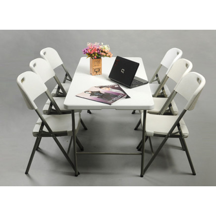 Rectangular Plastic Dining/Conference Fold in Half Table