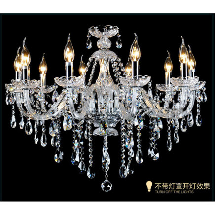 Resplendent Refined 10 Light Crystal Chandelier for Living Room