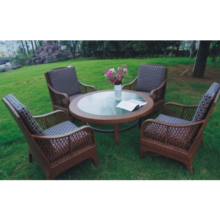 Round Table PE Rattan Outdoor Garden Furniture with Cushion