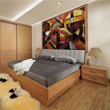 Rural Wood Grain Bed Home Furniture (CH11150A180)