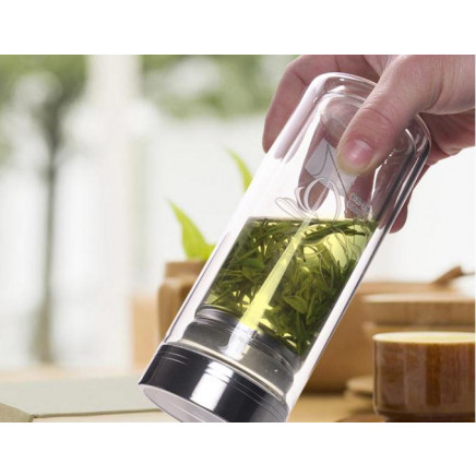 Silicon Platinum & Food Safe Plastic Lid Glass Bottle Dn-173