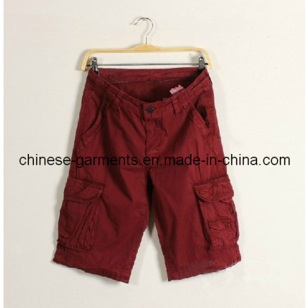 Single Colorshort Wash Pants for Men