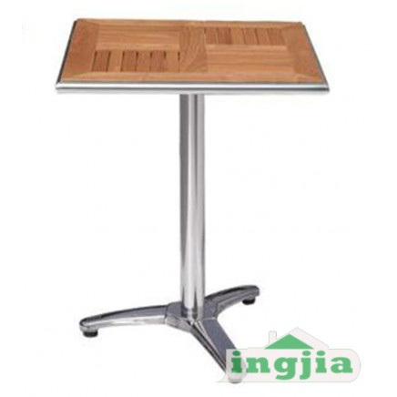 Square Wood Aluminium Dining Patio Table Garden Dinner Set (JT-97)