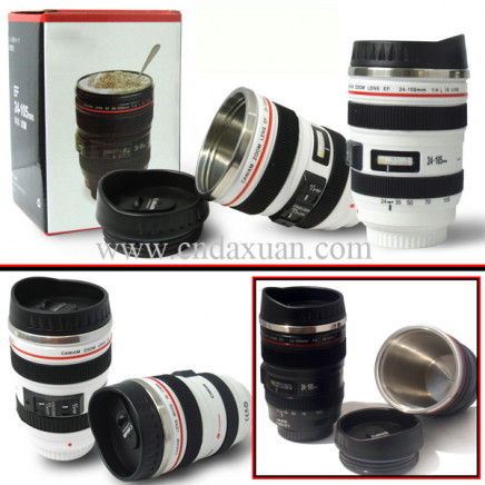 Stainless Steel Camera Mug with Plastic Lid Dn-045b