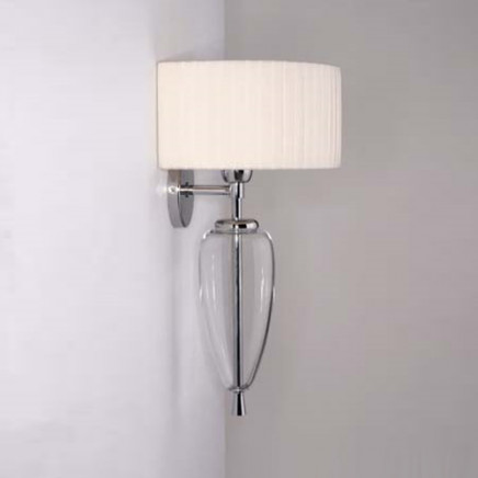 Steel Glass with Fabric Lampshade Wall Lamp (MB2174)