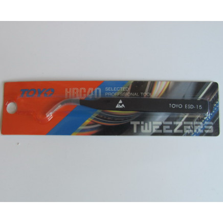 ESD-15 Non-magnetic Steel Fine Tip Anti-static Tweezers