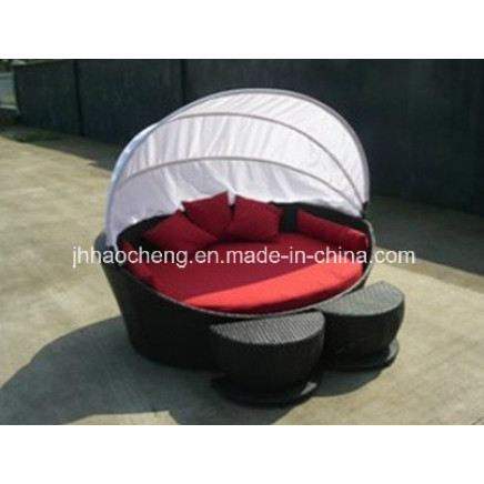 The New Design PE Rattan Garden Lounge Bed, PE Rattan Outdoor Lounge Bed