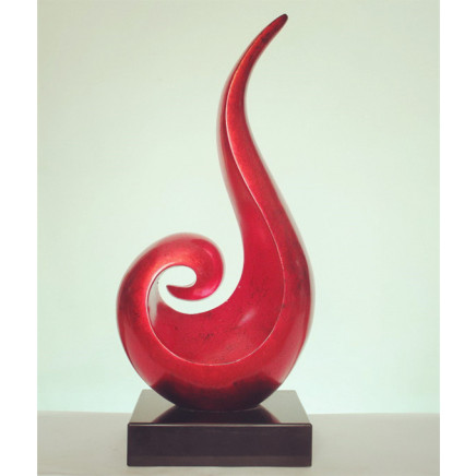 Transparent Big Red Resin Abstract Sculpture