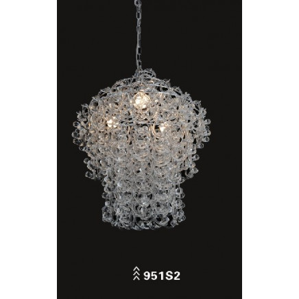 Transparent Carbon Steel Glass Pendant Light Decoration (951S2)
