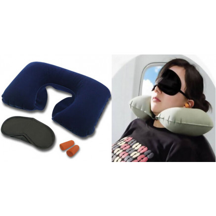 Travel Set for Air Pillow, Eyeshade and Earplugs