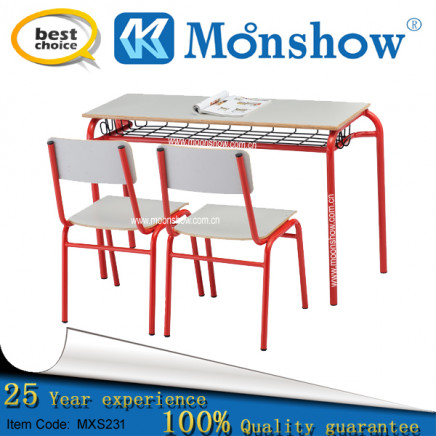 Twin Seat Plywood with Tube Desk Furniture