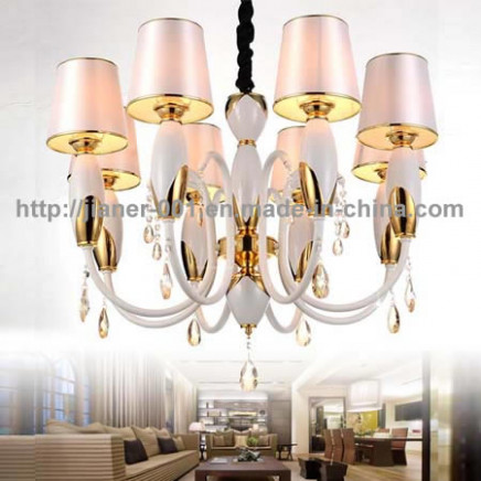 Very Competitive Iron Chandelier Lighting Pendant with Fabric Shade